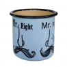 Emajliran lonček “Mr. Right” 0,4 litra (Isabelle Rose)
