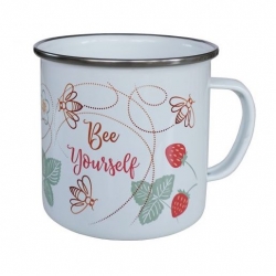 Emajliran lonček “Bee yourself” 0,4 litra (Isabelle Rose)