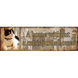 Kovinska tablica “Home without a cat”