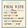 Kovinska tablica “Hiding from wife”