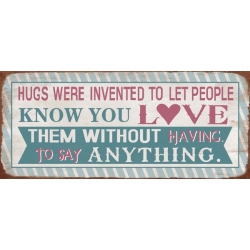 Kovinska tablica “Hugs & Love”