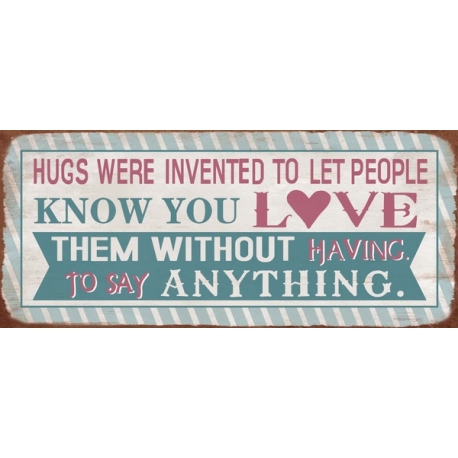 Kovinska tablica “Hugs & Love”