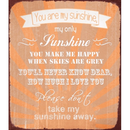 Kovinska tablica “You are my sunshine”